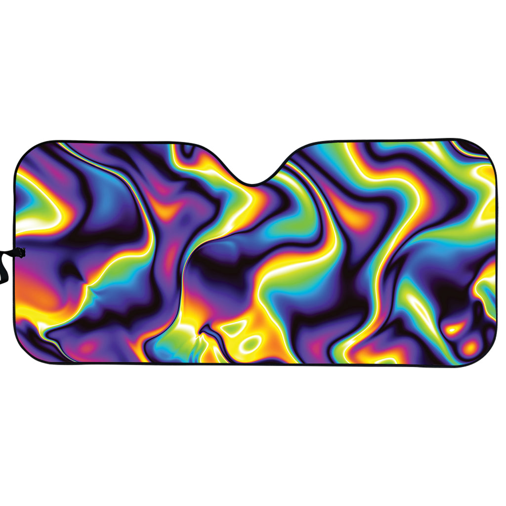 Psychedelic Wavy Print Car Sun Shade