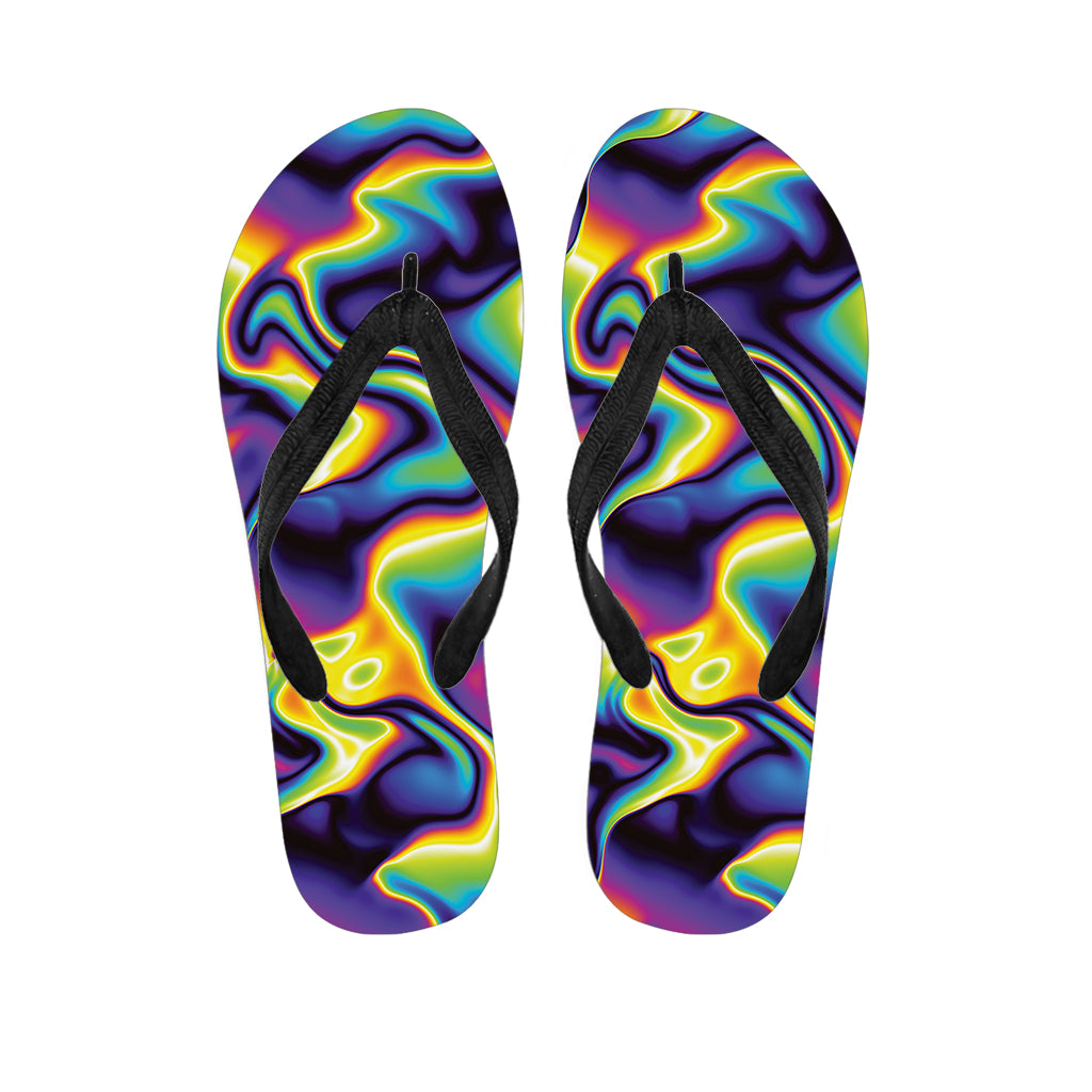 Psychedelic Wavy Print Flip Flops