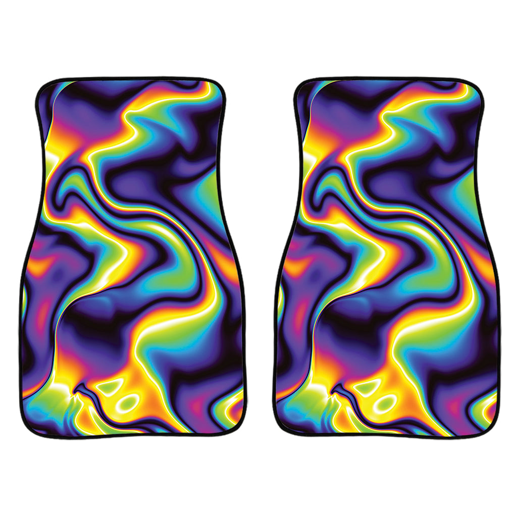 Psychedelic Wavy Print Front Car Floor Mats