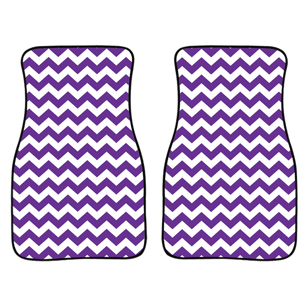 Purple And White Chevron Pattern Print Front Car Floor Mats