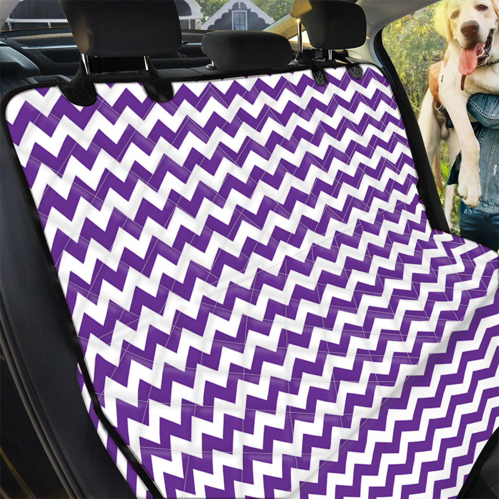 Purple And White Chevron Pattern Print Pet Car Back Seat Cover