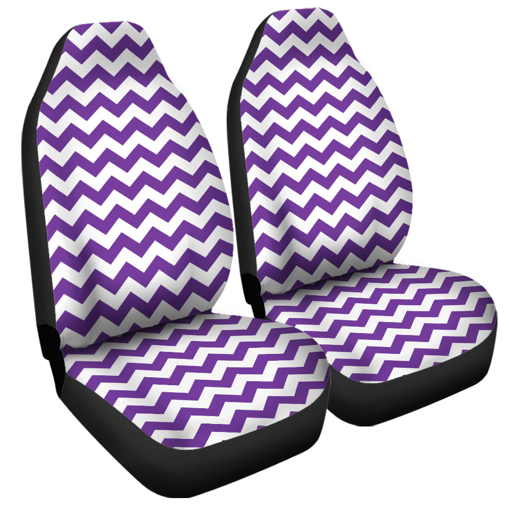 Purple And White Chevron Pattern Print Universal Fit Car Seat Covers