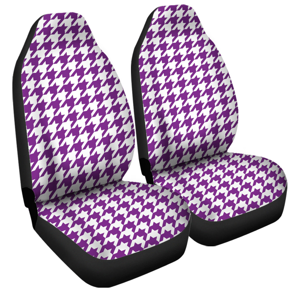 Purple And White Houndstooth Print Universal Fit Car Seat Covers