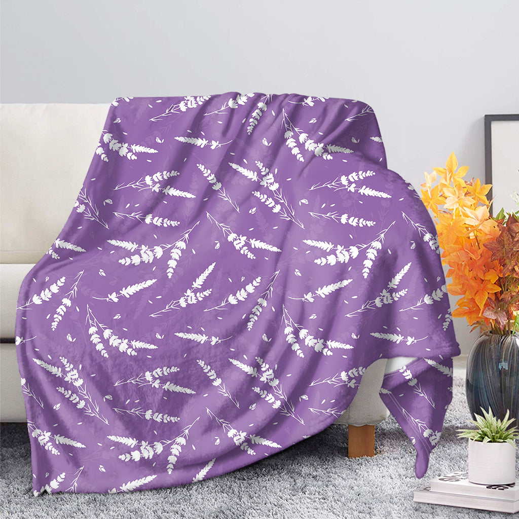 Purple And White Lavender Pattern Print Blanket