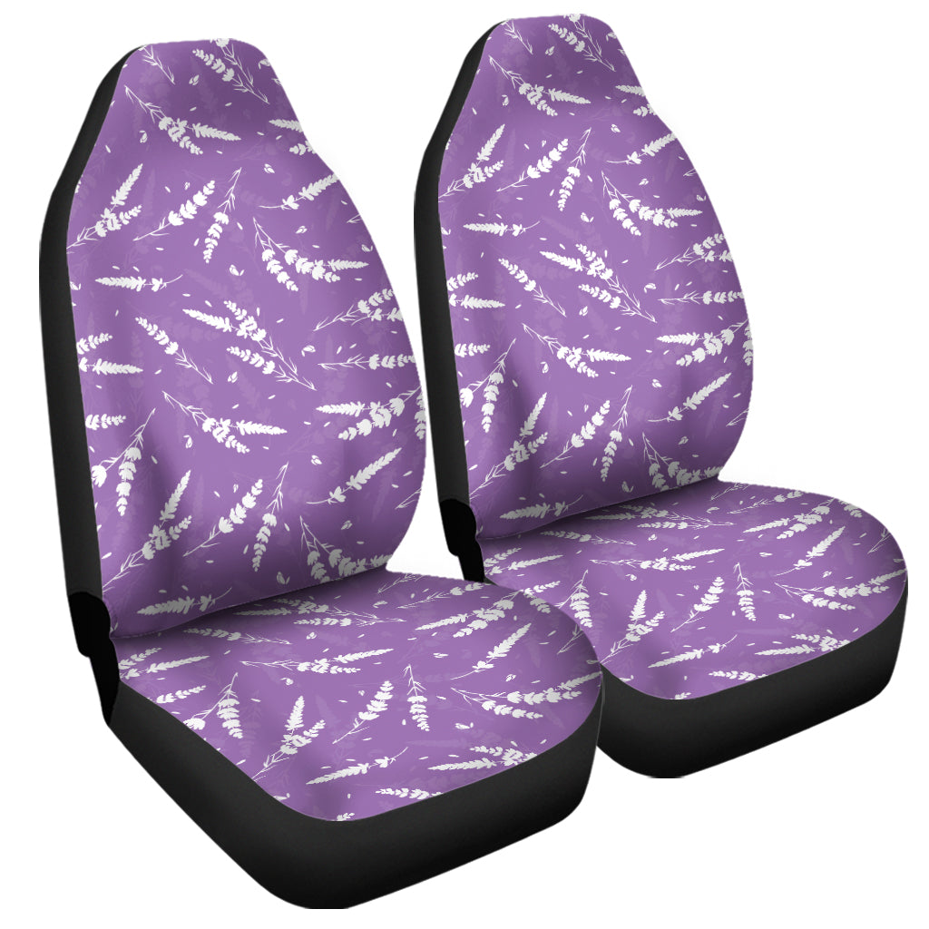 Purple And White Lavender Pattern Print Universal Fit Car Seat Covers