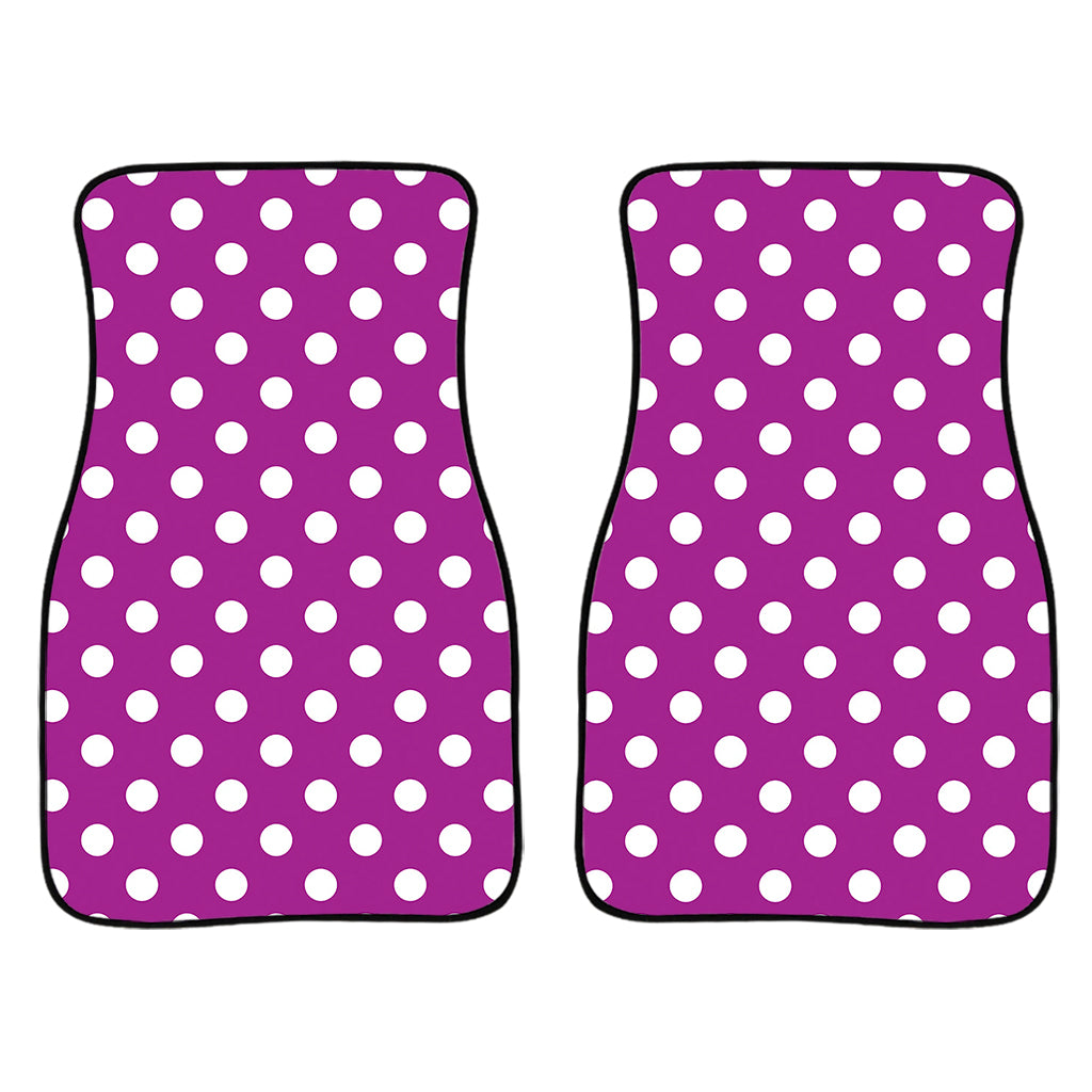 Purple And White Polka Dot Pattern Print Front Car Floor Mats