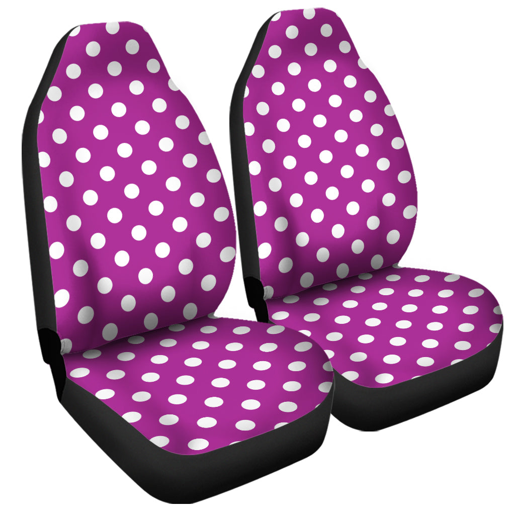 Purple And White Polka Dot Pattern Print Universal Fit Car Seat Covers