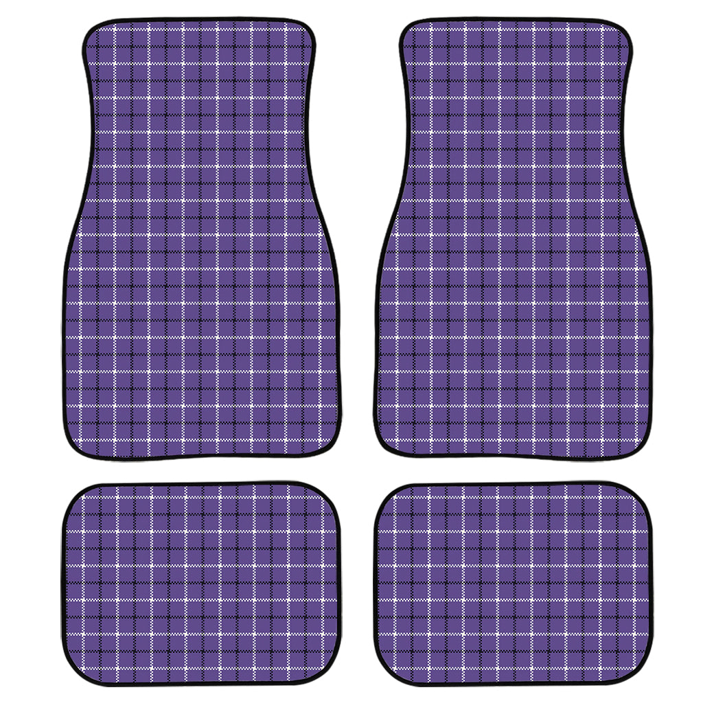 Purple And White Tattersall Print Front and Back Car Floor Mats