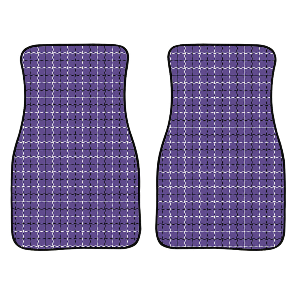 Purple And White Tattersall Print Front Car Floor Mats