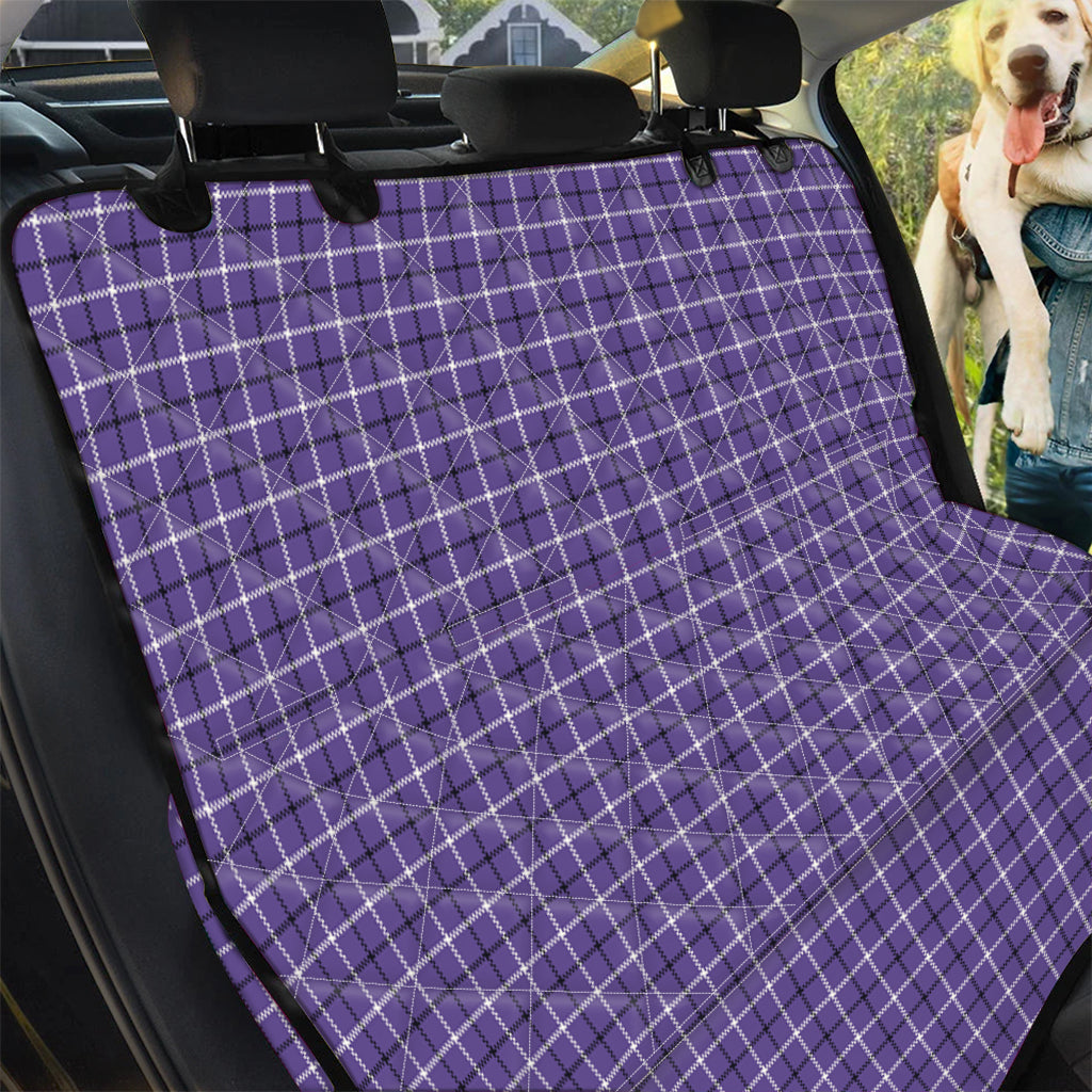 Purple And White Tattersall Print Pet Car Back Seat Cover