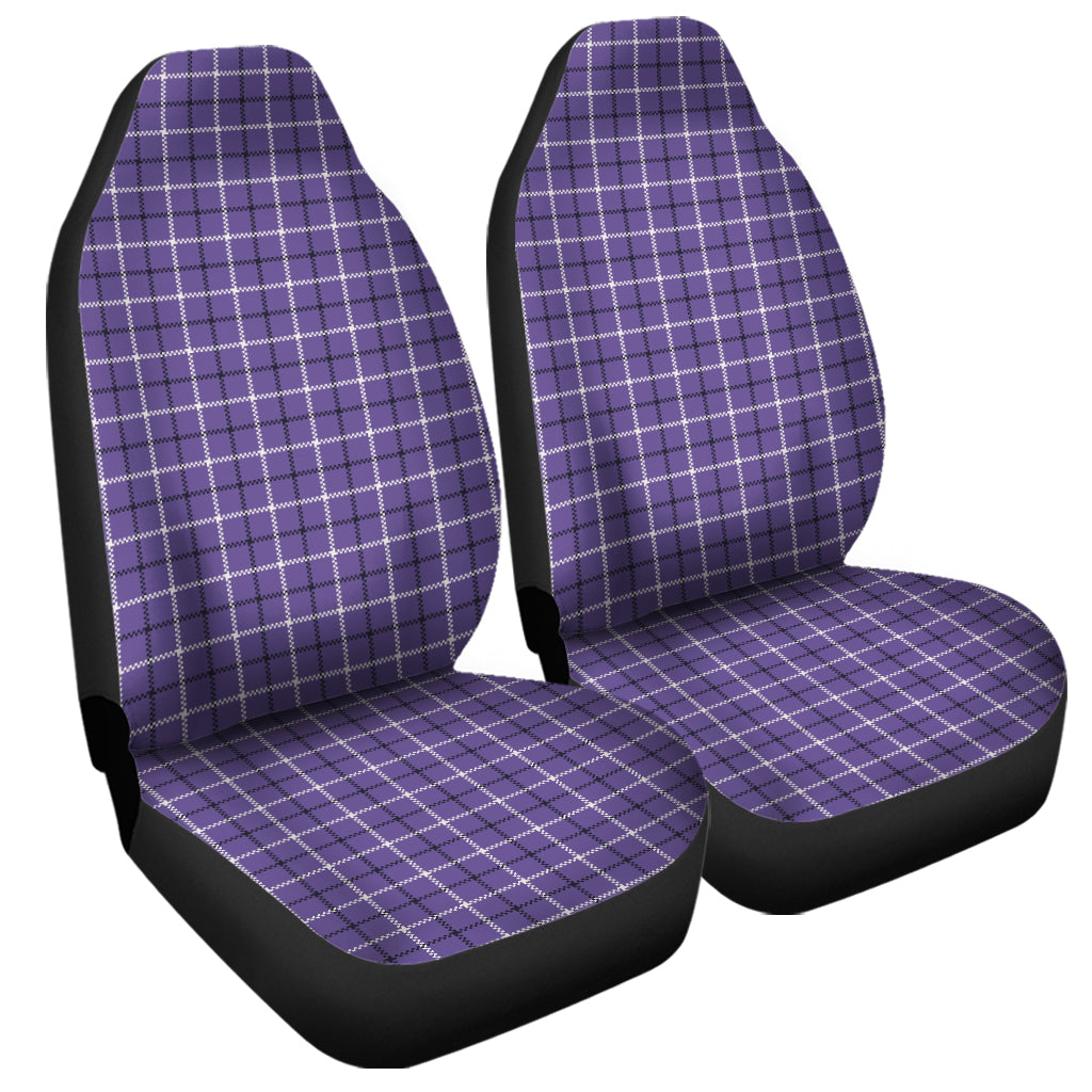 Purple And White Tattersall Print Universal Fit Car Seat Covers