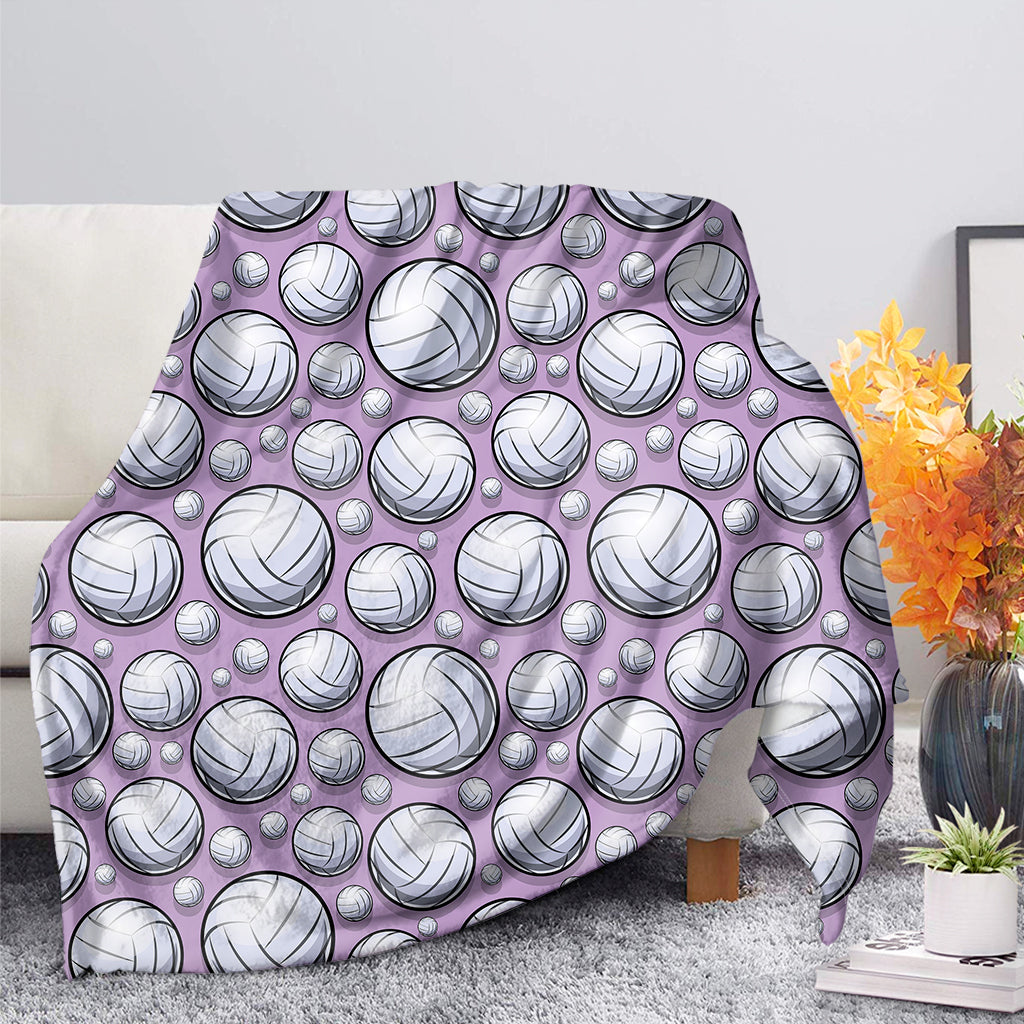 Purple And White Volleyball Print Blanket