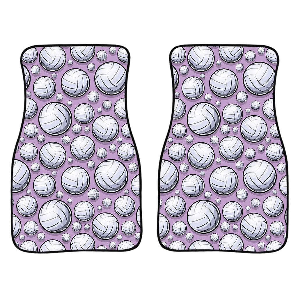 Purple And White Volleyball Print Front Car Floor Mats