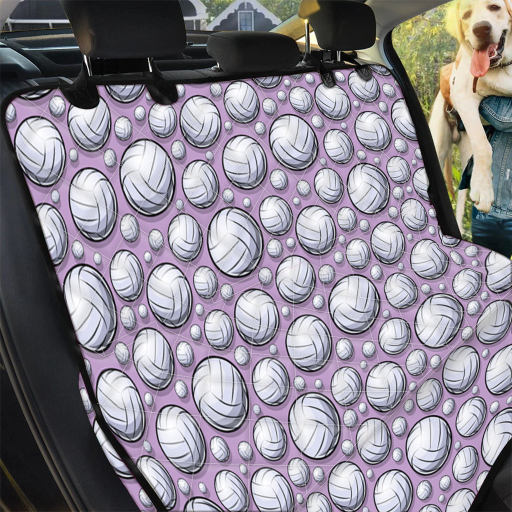 Purple And White Volleyball Print Pet Car Back Seat Cover