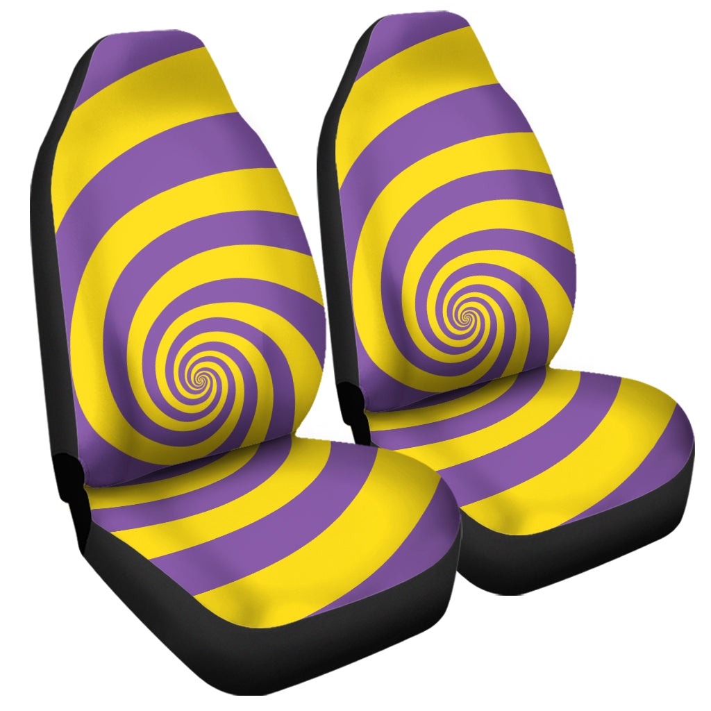 Purple And Yellow Spiral Illusion Print Universal Fit Car Seat Covers