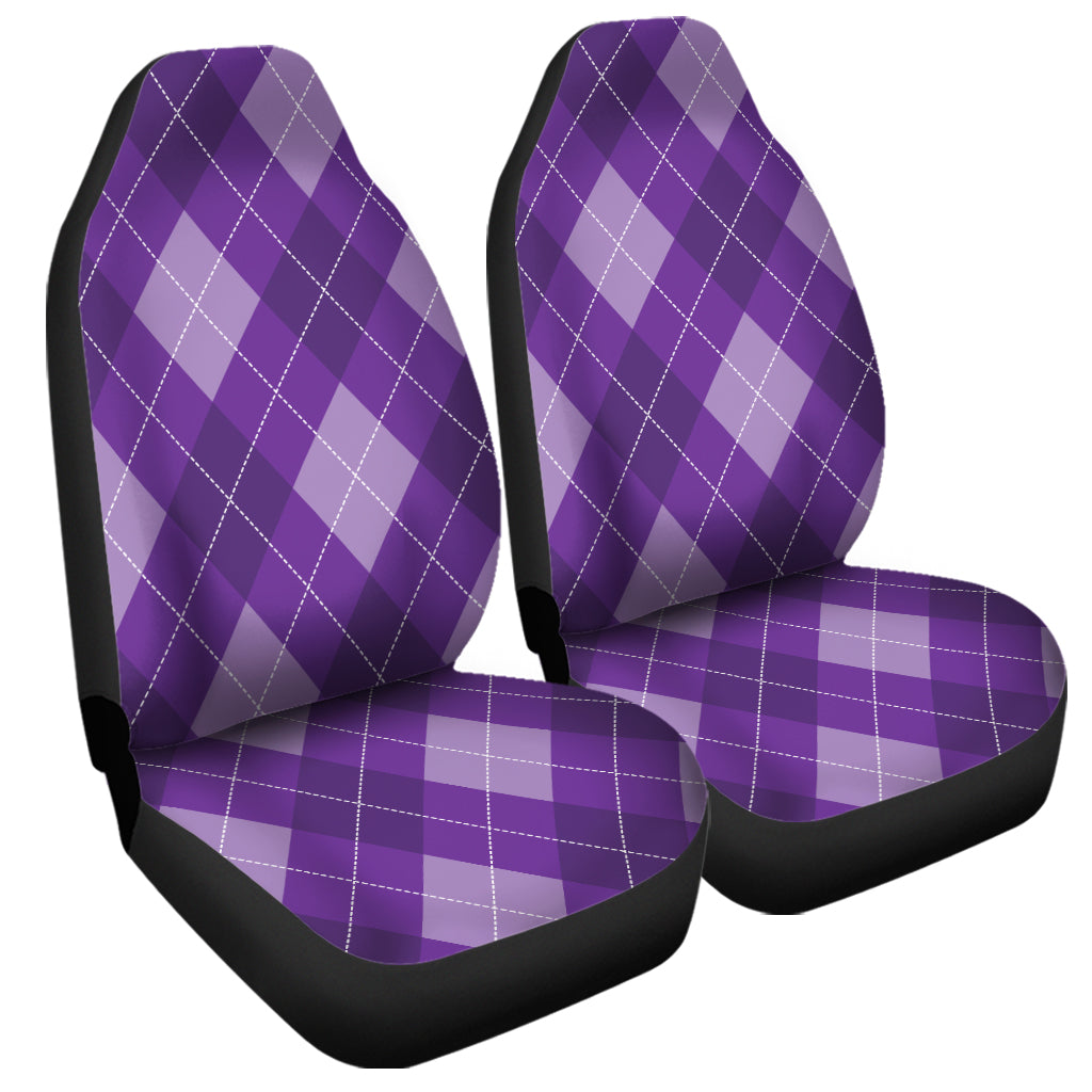 Purple Argyle Pattern Print Universal Fit Car Seat Covers