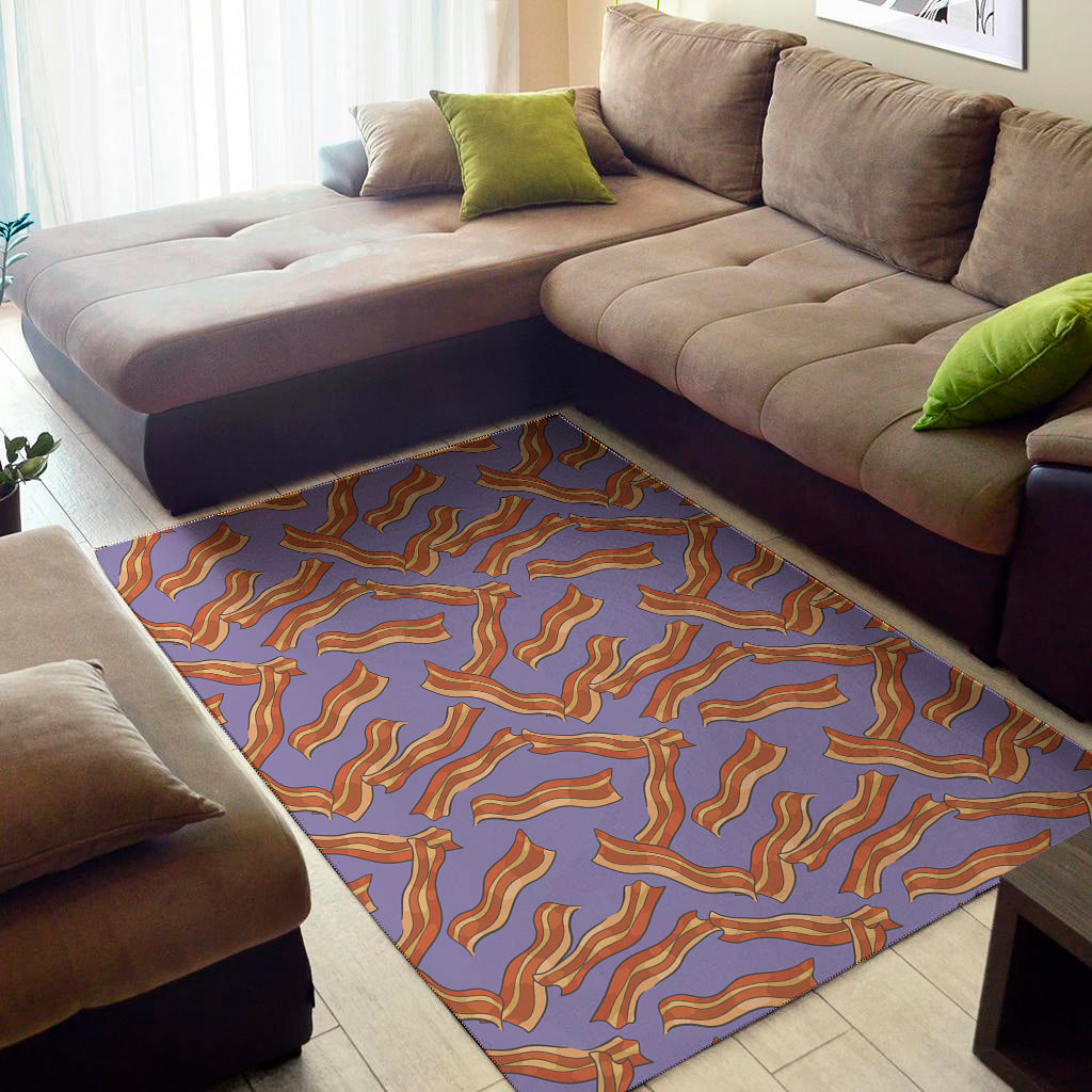 Purple Bacon Pattern Print Area Rug