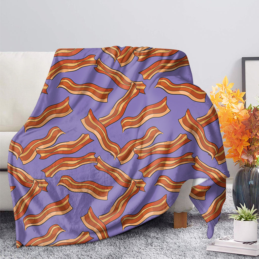 Purple Bacon Pattern Print Blanket