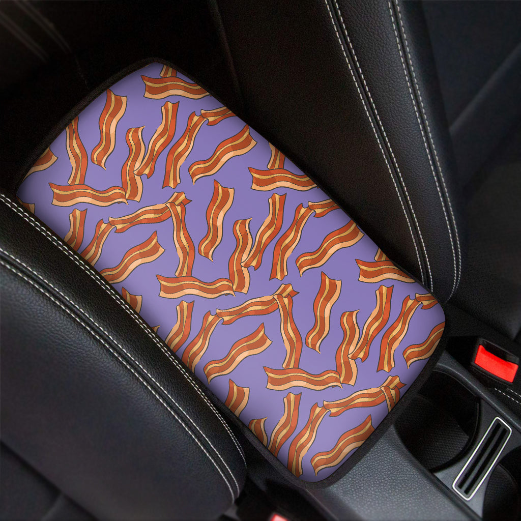 Purple Bacon Pattern Print Car Center Console Cover