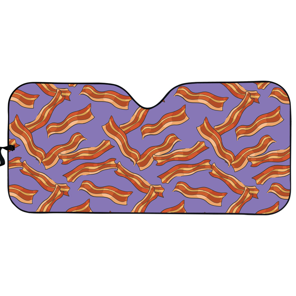 Purple Bacon Pattern Print Car Sun Shade