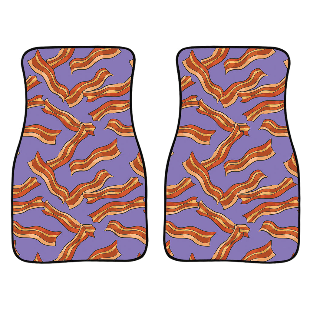 Purple Bacon Pattern Print Front Car Floor Mats