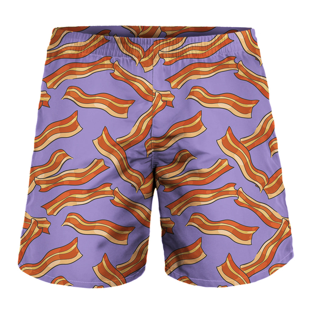 Purple Bacon Pattern Print Men's Shorts