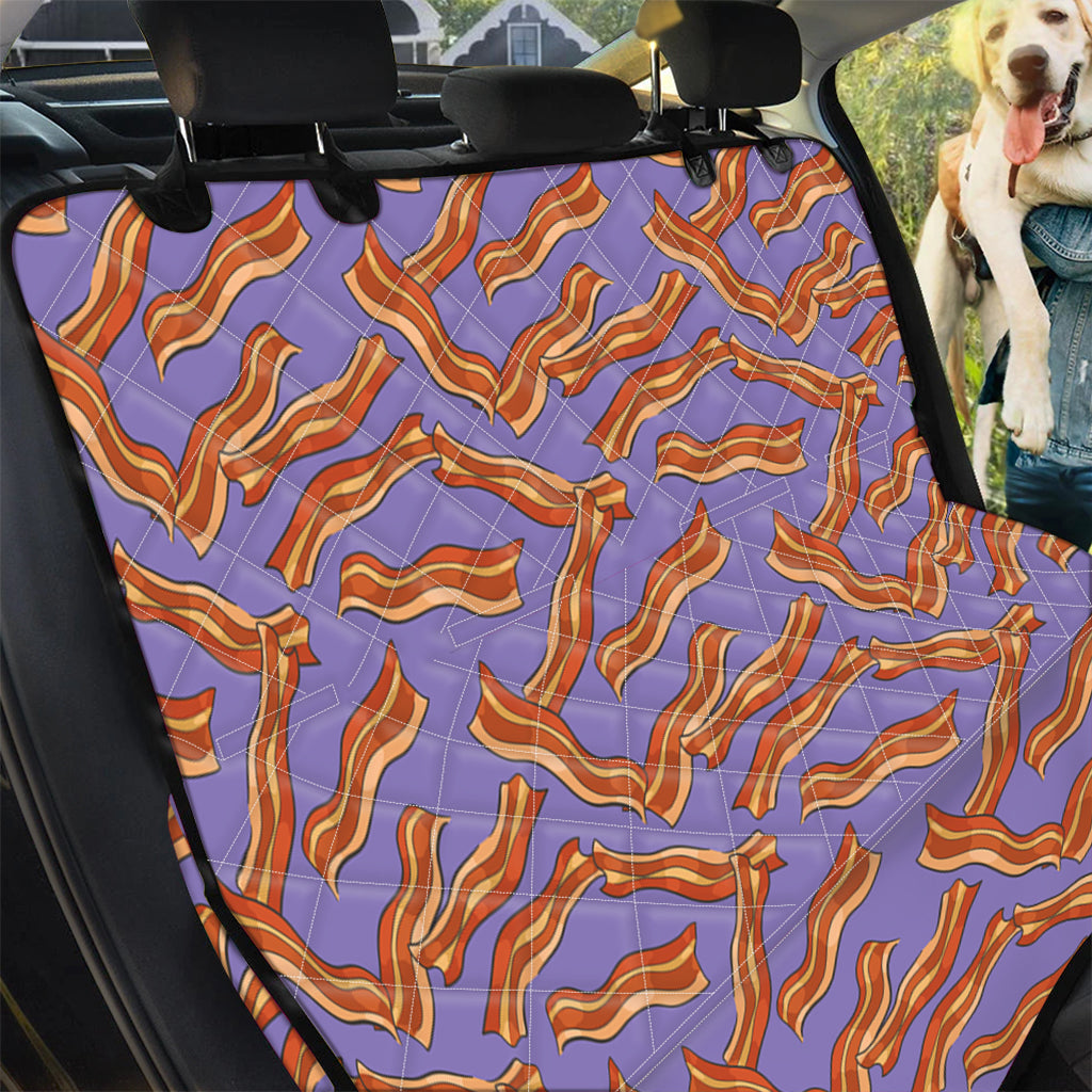 Purple Bacon Pattern Print Pet Car Back Seat Cover