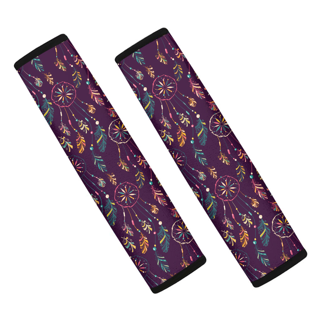 Purple Bohemian Dream Catcher Print Car Seat Belt Covers