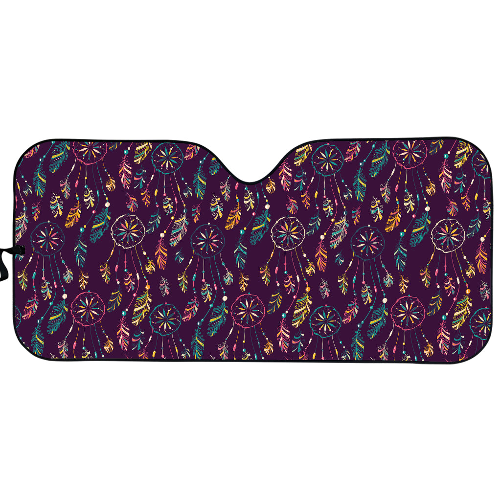 Purple Bohemian Dream Catcher Print Car Sun Shade