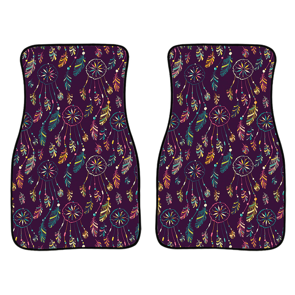 Purple Bohemian Dream Catcher Print Front Car Floor Mats