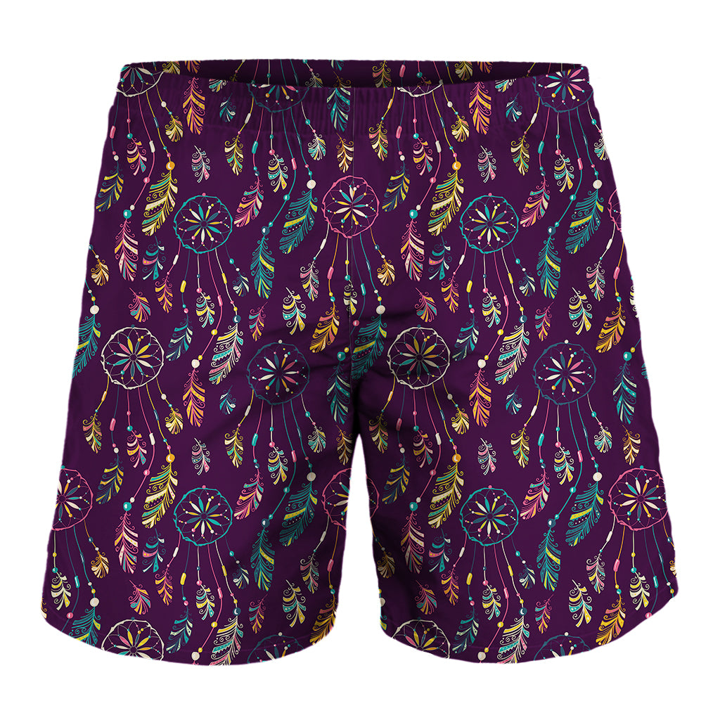 Purple Bohemian Dream Catcher Print Men's Shorts