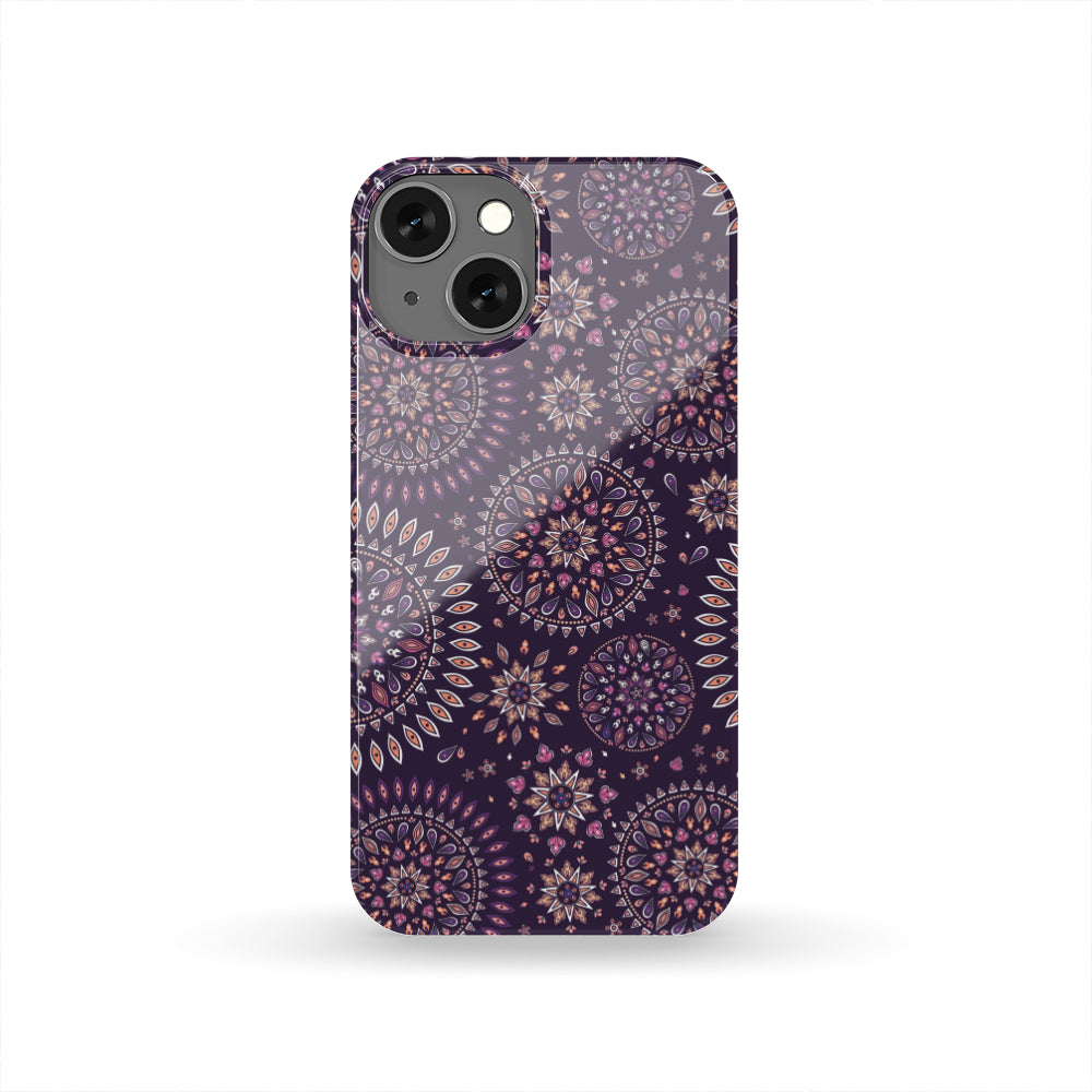 Purple Bohemian Mandala Pattern Print Phone Case