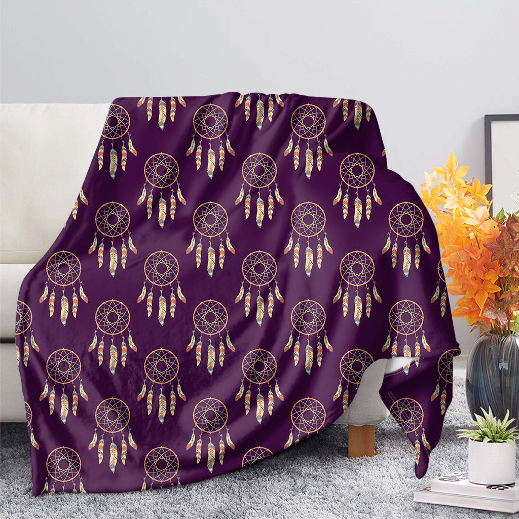 Purple Boho Dream Catcher Pattern Print Blanket