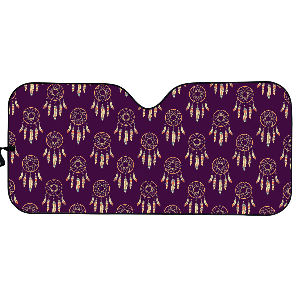 Purple Boho Dream Catcher Pattern Print Car Sun Shade