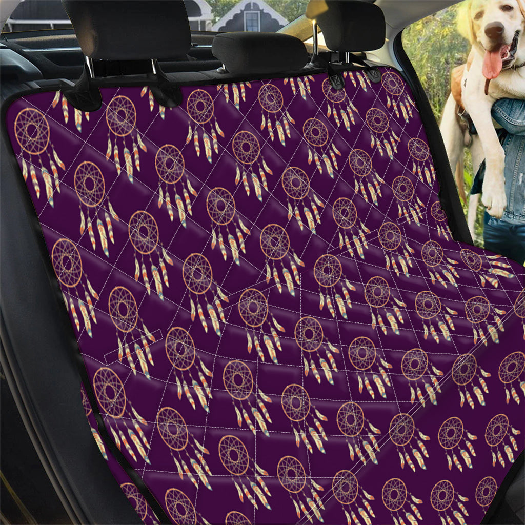 Purple Boho Dream Catcher Pattern Print Pet Car Back Seat Cover