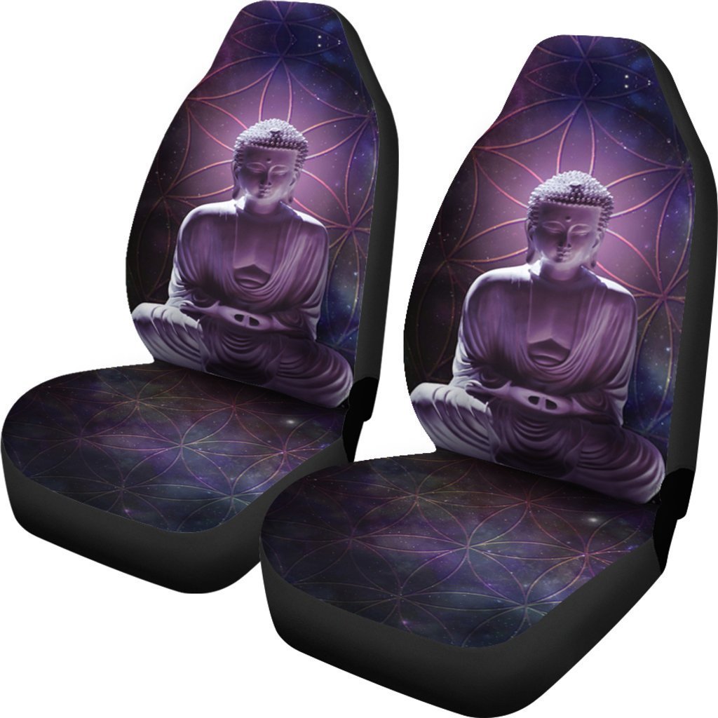 Purple Buddha Statue Universal Fit Car Seat Covers