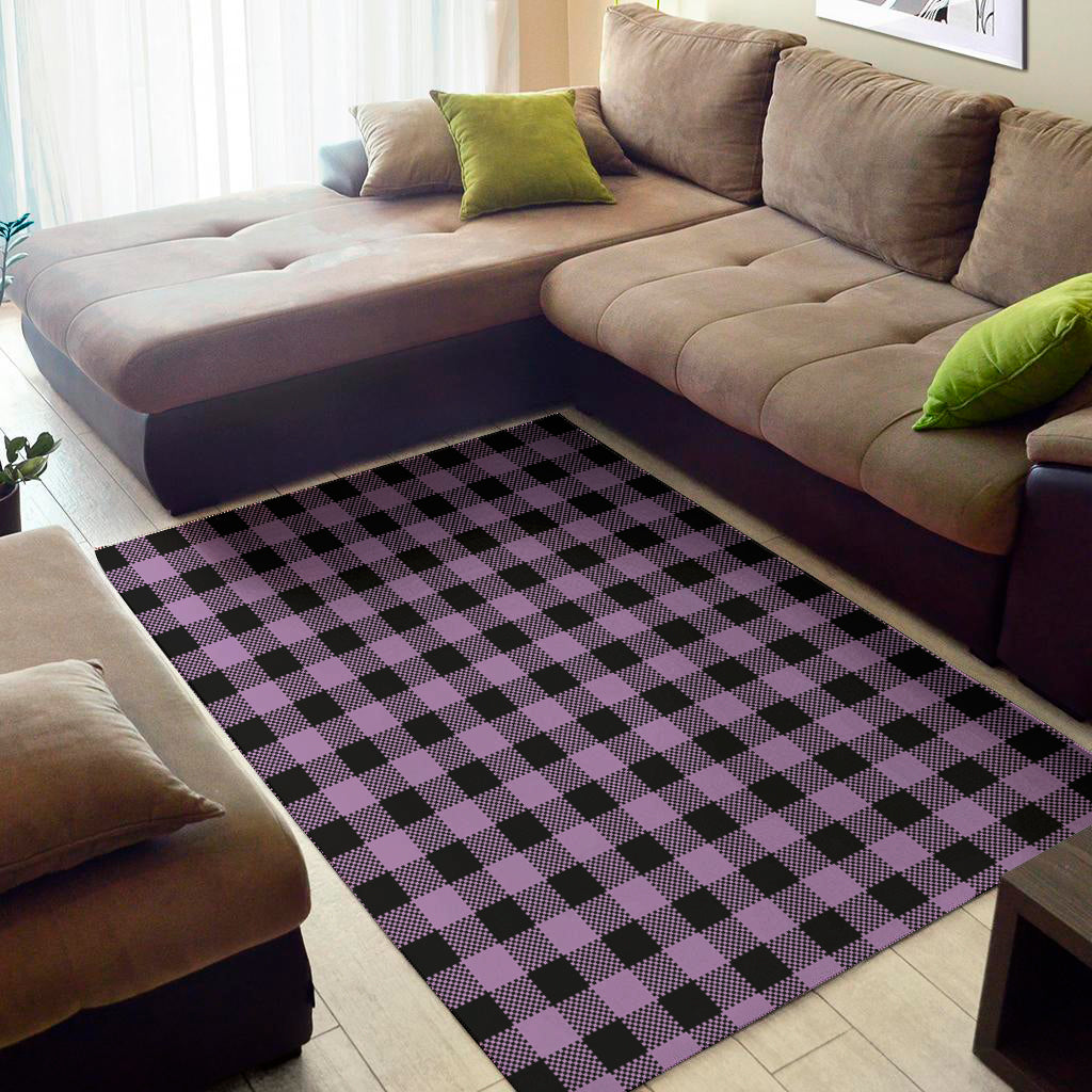 Purple Buffalo Plaid Print Area Rug