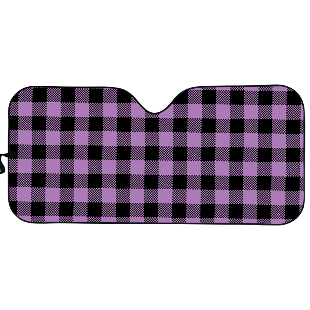 Purple Buffalo Plaid Print Car Sun Shade