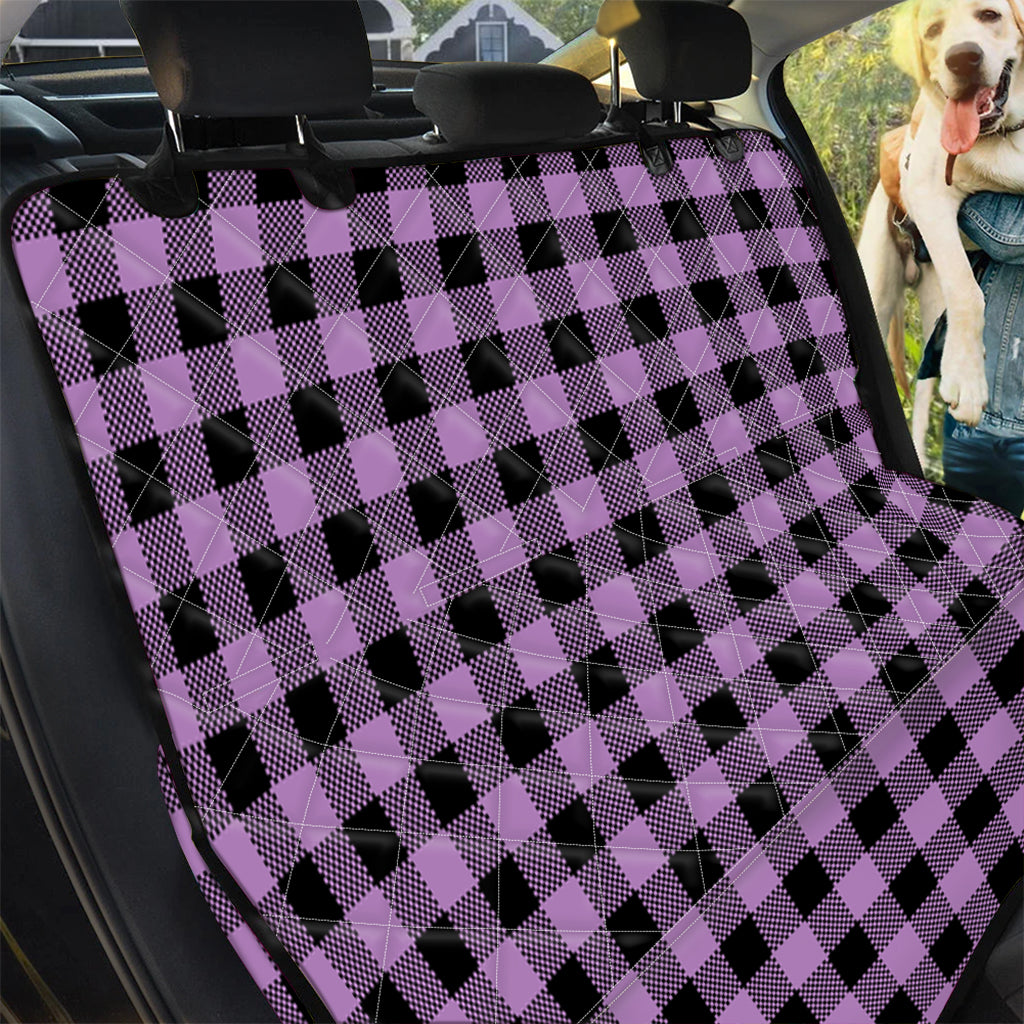 Purple Buffalo Plaid Print Pet Car Back Seat Cover