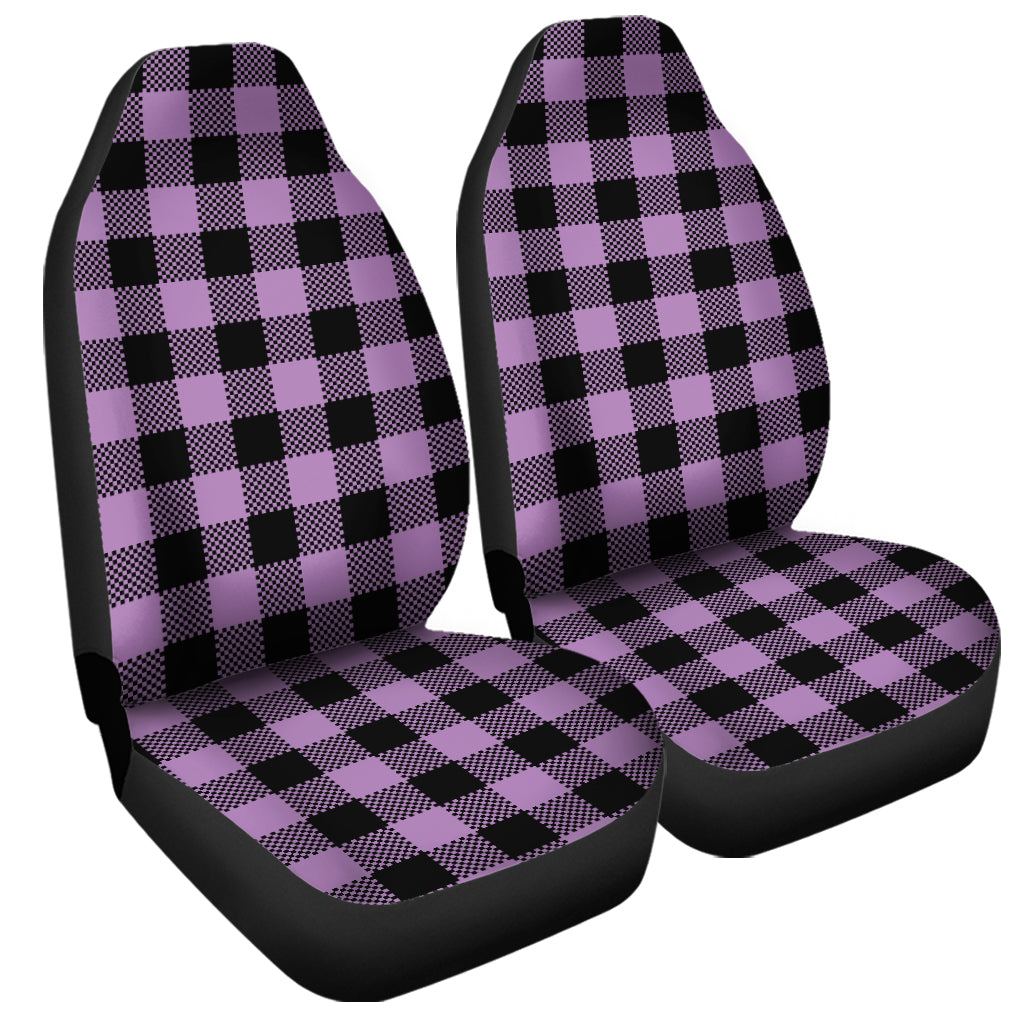 Purple Buffalo Plaid Print Universal Fit Car Seat Covers