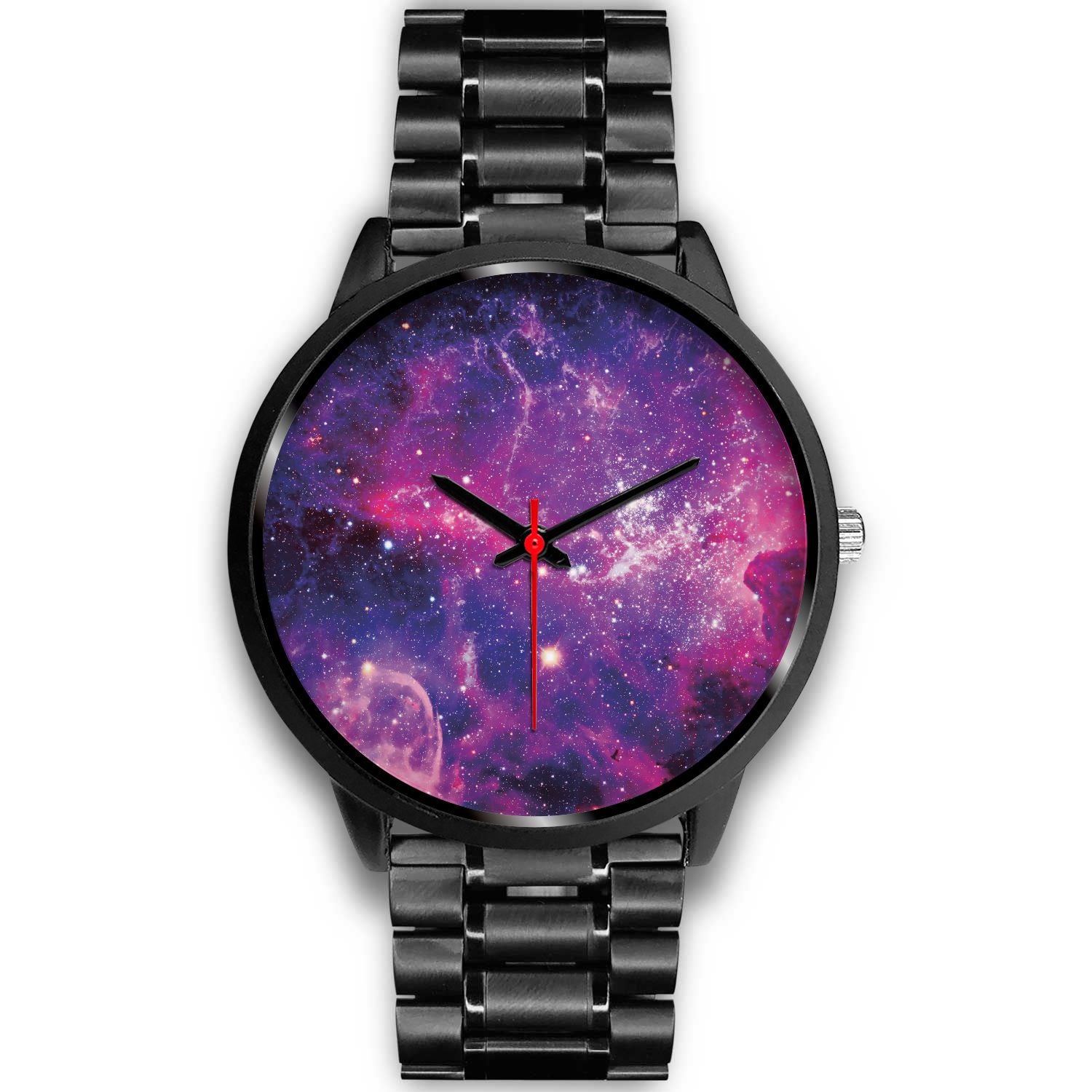 Purple Bursting Galaxy Space Print Black Watch