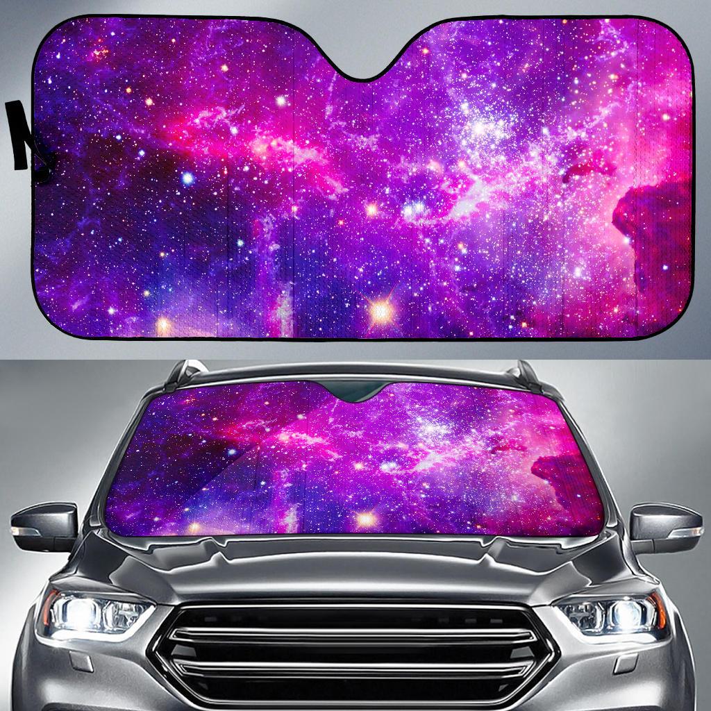 Purple Bursting Galaxy Space Print Car Sun Shade