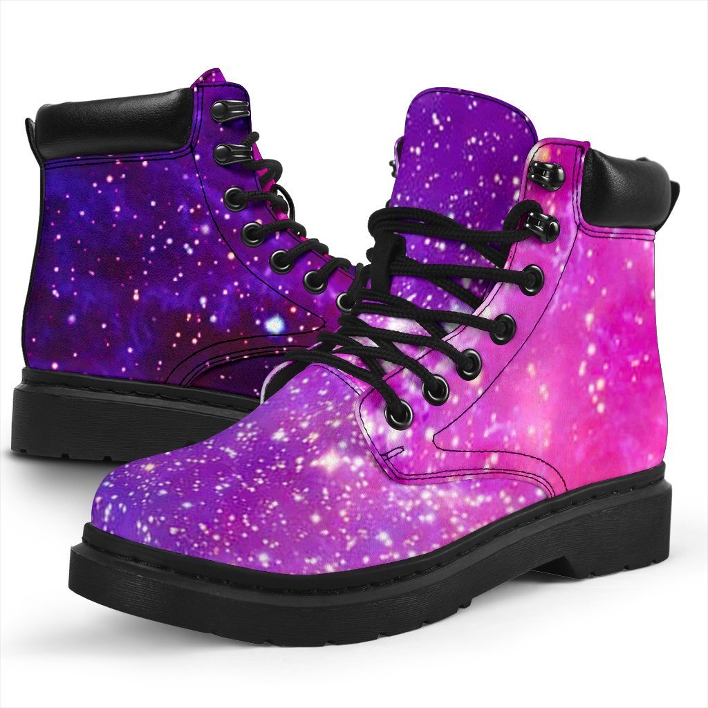 Purple Bursting Galaxy Space Print Classic Boots