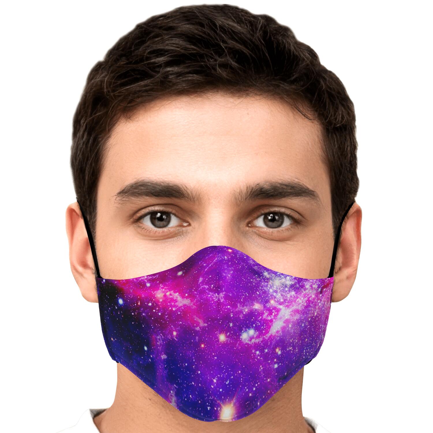 Purple Bursting Galaxy Space Print Face Mask