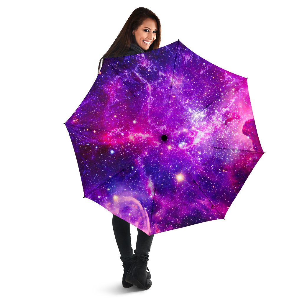 Purple Bursting Galaxy Space Print Foldable Umbrella