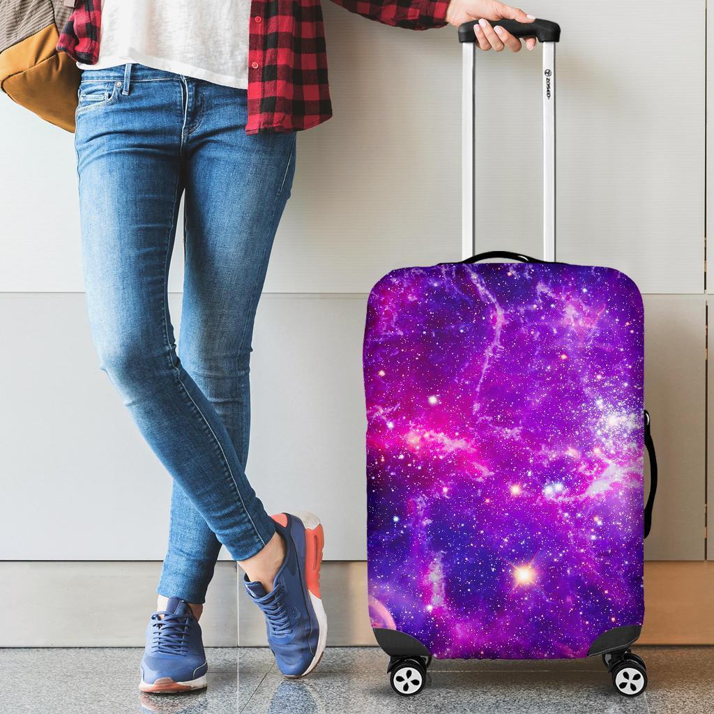 Purple Bursting Galaxy Space Print Luggage Cover