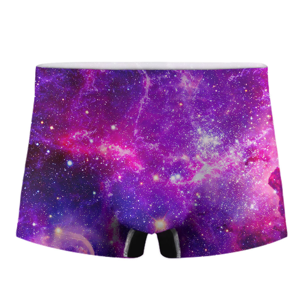 Purple Bursting Galaxy Space Print Men's Boxer Briefs