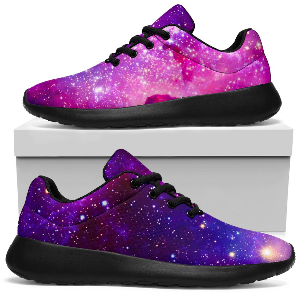 Purple Bursting Galaxy Space Print Sport Sneakers