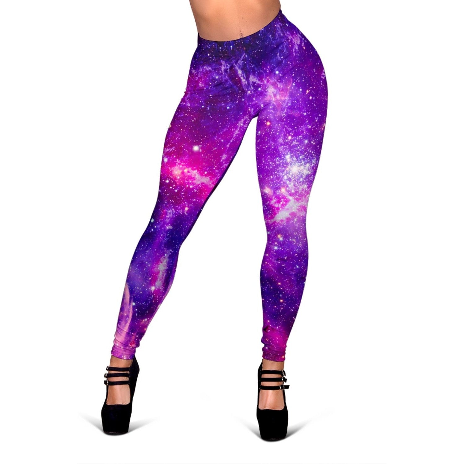 Purple Bursting Galaxy Space Print Women's Leggings