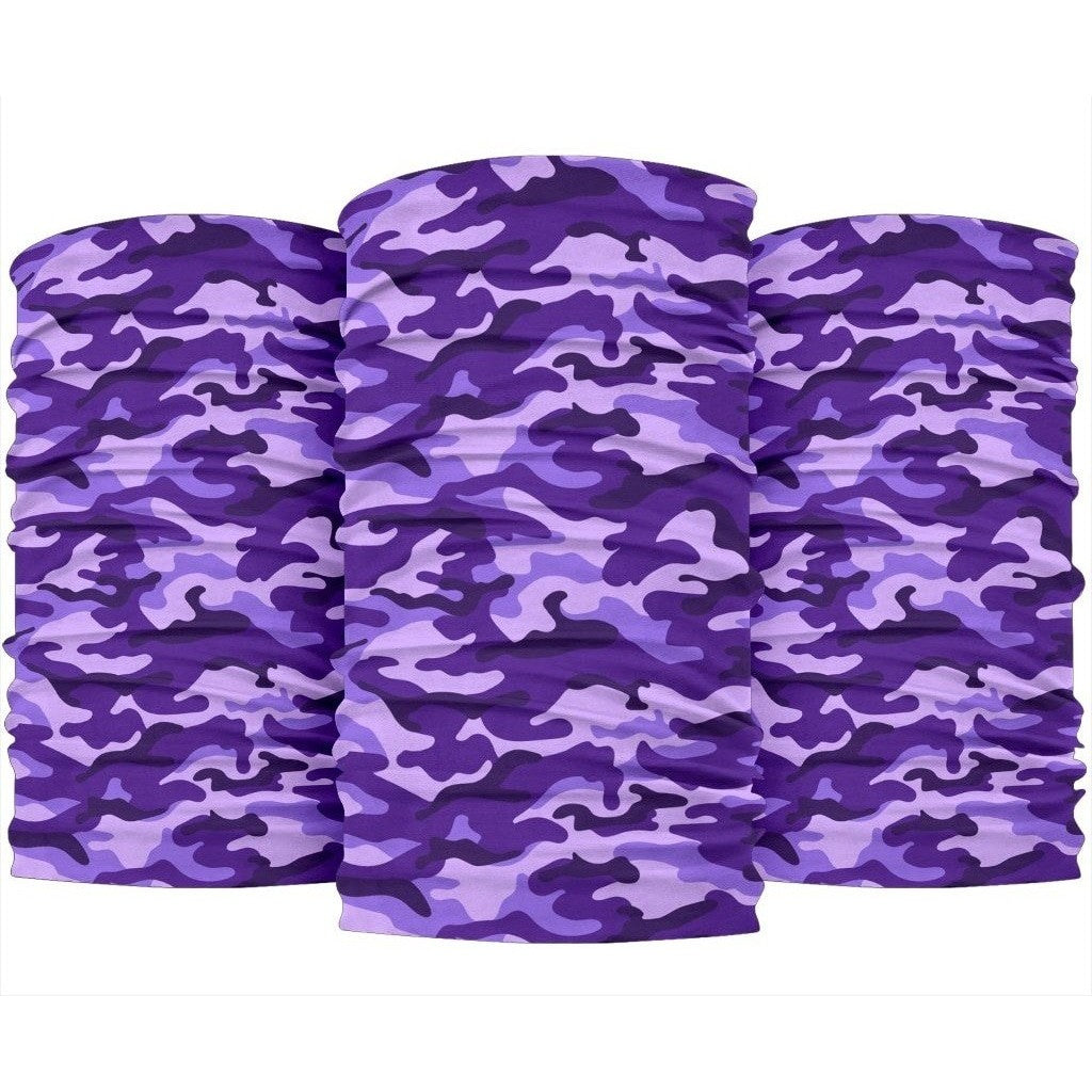 Purple Camouflage Print 3-Pack Bandanas